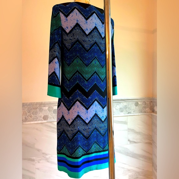 Laura Jeffries Chevron Print A-Line Stretch Dress - Picture 6 of 7